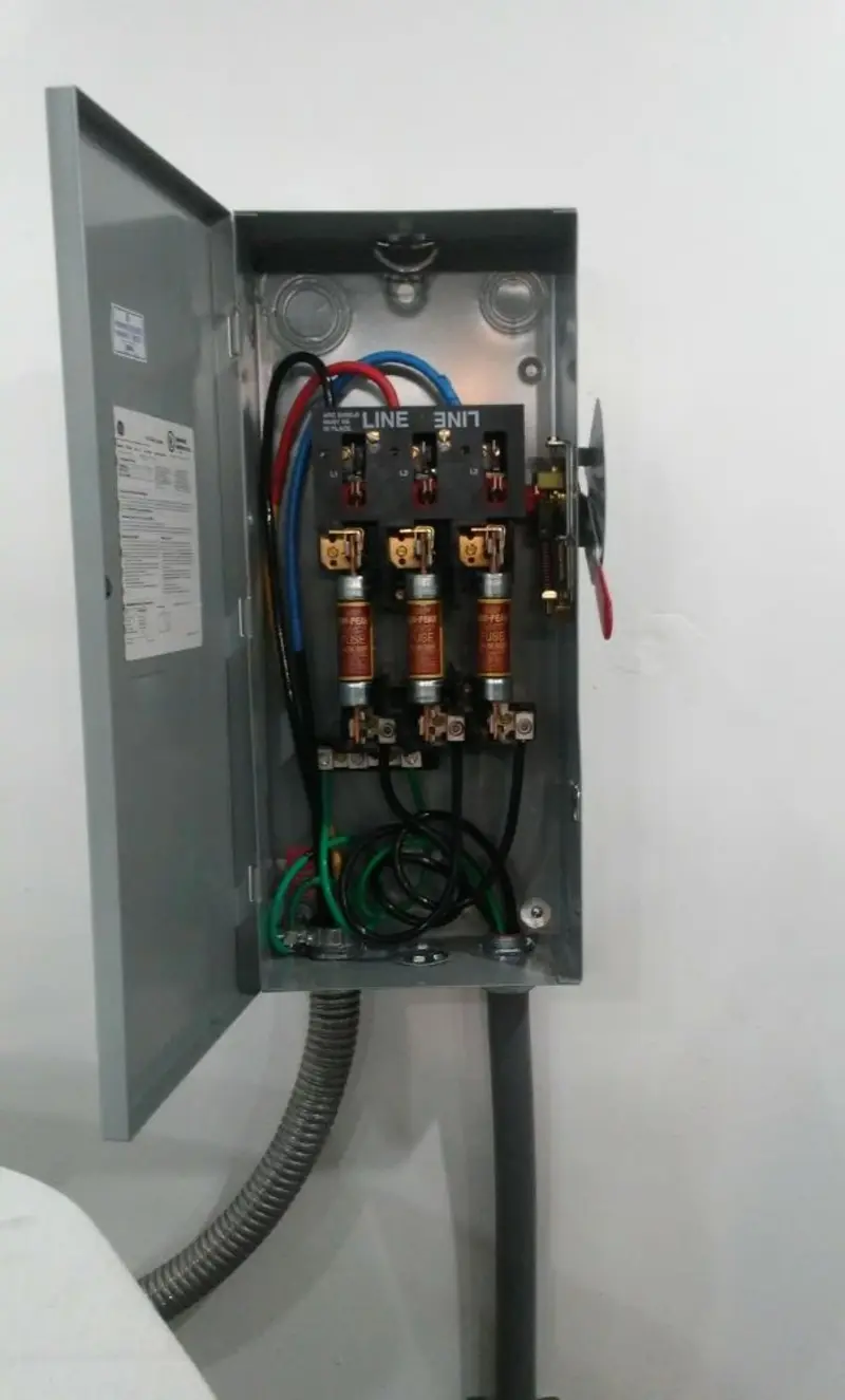 Three-phase disconnect switch installed for Electrical Wiring & Rewiring in Castle Pines
